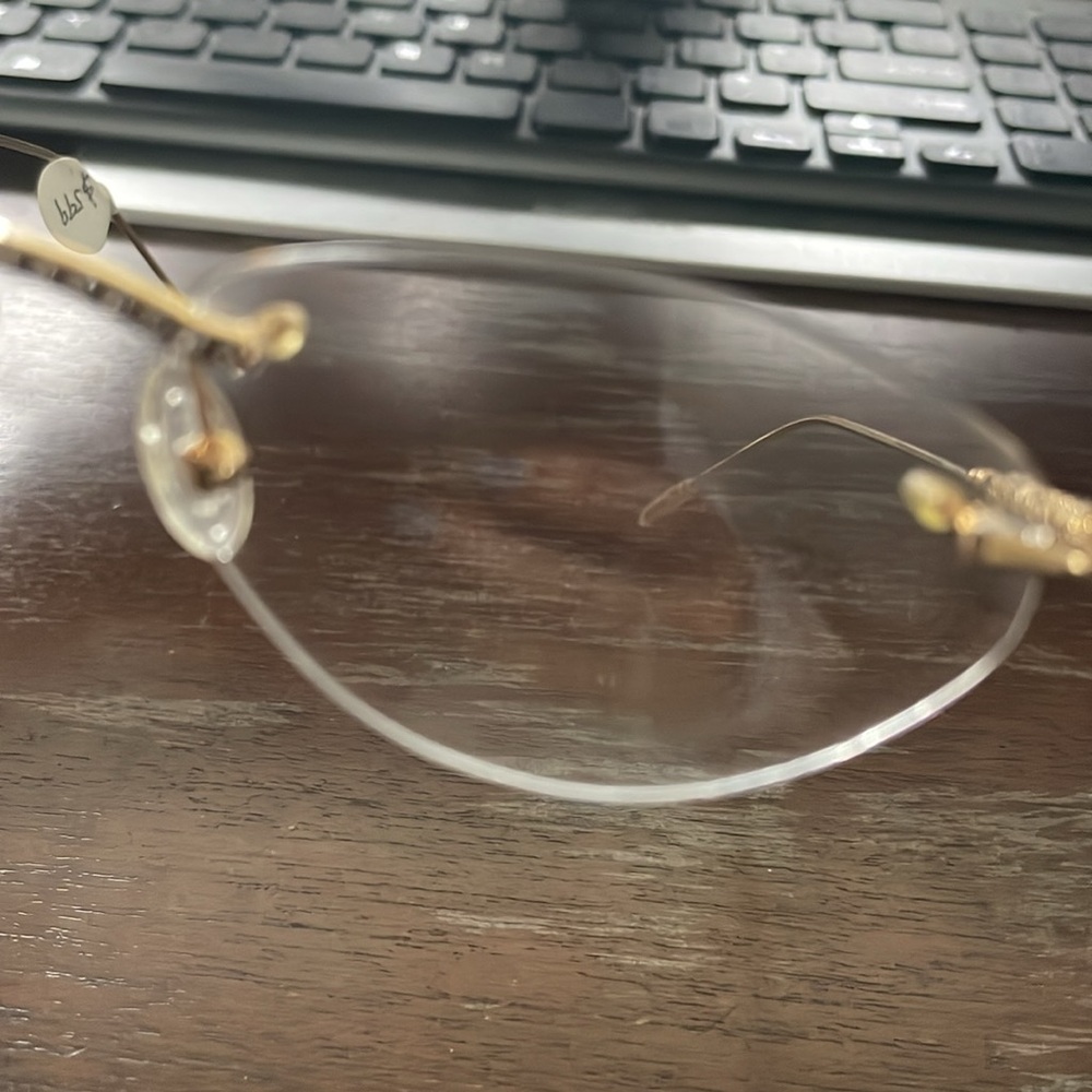 Tiffany Lunettes 23K gold plated T790 C4 gold  52-17 rimless eyeglasses - Picture 15 of 16